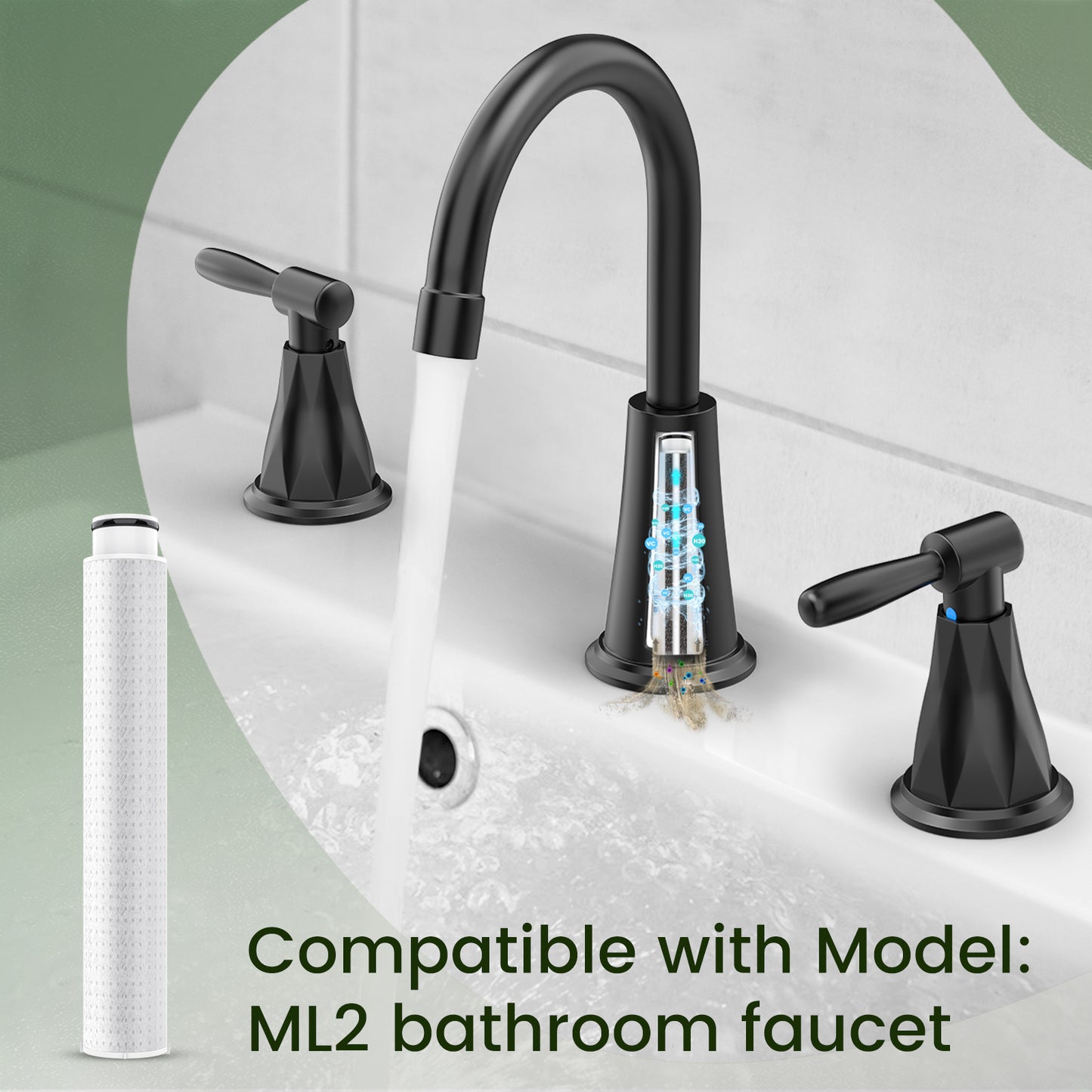 4 Pack Replacement Filters for Feelso Matte Black Bathroom Faucet